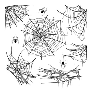 手绘蜘蛛网万圣节蜘蛛网元素万圣节活动PNG素材